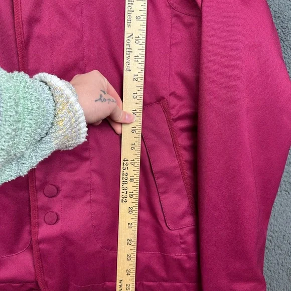 Burton Dryride Jet Set Snowboard Jacket Womens Medium Pink Insulated Hooded Ski - Picture 7 of 8